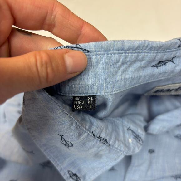 Barbour Summer Print Short Sleeve Button Up Shirt Men's Large - Picture 5 of 10